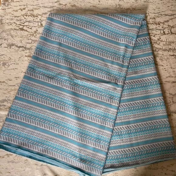 Retro Vintage Blue Stripe Fabric - Picture 1 of 6